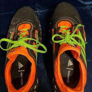 Adidas Kids Sneakers - Black, Orange, and Green